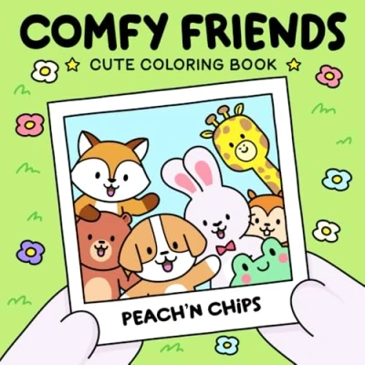 Abbildung von COMFY FRIENDS: Cute Coloring Book for Adults and Teens Featuring Lovable Animal Characters (Comfy Friends Coloring)