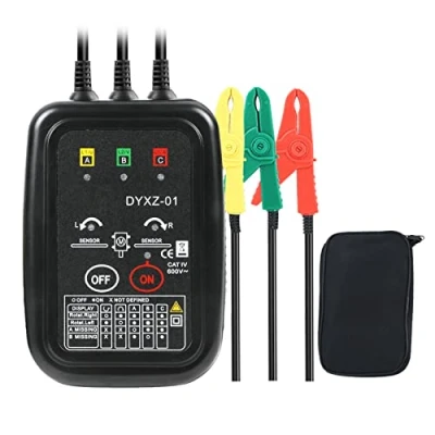 Abbildung von KAISAL Kontaktloser Phasenprüfer Drehfeldmessgerät CAT III AC 70 600V Drehfeldtester 3 Phasen Drehrichtungsindikator Messgerät Drehrichtungsprüfer Rotation Tester