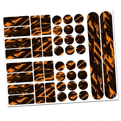 Abbildung von Finest Folia 34 Teiliges Fahrrad Rahmen Schutzfolie Folie Aufkleber Schutz MTB BMX Kette Lackschutzfolie R159 R160(14 Future Neon Orange)