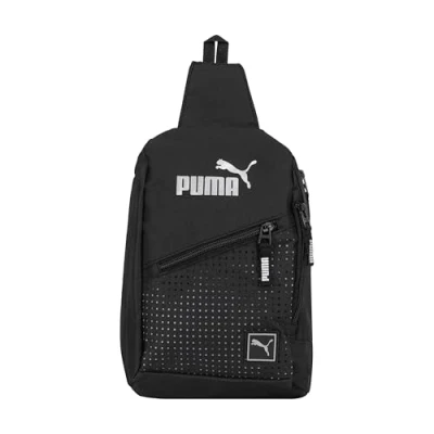 Abbildung von PUMA Unisex Evercat Sidewall Sling Backpack Rucksack, schwarz/Silber, One Size