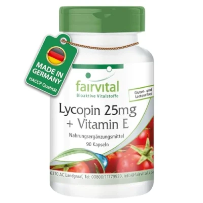 Abbildung von Fairvital Lycopin Kapseln mit Vitamin E 90 25mg VEGAN mikroverkapselt