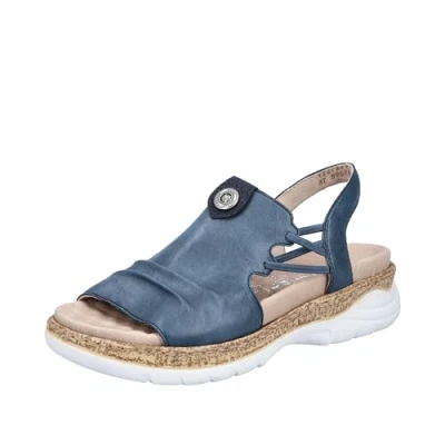 Abbildung von Rieker Sandale, Sommerschuh, Sandalette, Schlupfschuh mit seitlichen Gummizügen