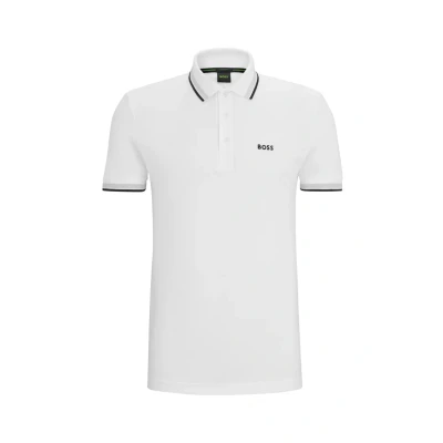 Abbildung von BOSS Herren Paddy Curved Polohemd, New White100, 3XL EU