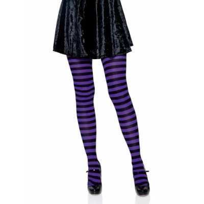 Abbildung von LEG AVENUE Damen Stripe Leggings, Schwarz/Lila, Einheitsgröße EU