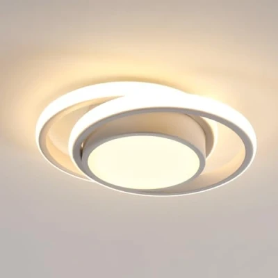 Abbildung von Comely Modern LED Deckenleuchte, 32W 2350LM Weiß Runde Deckenlampe, Warmweiß 3000K Deckenlampen für Schlafzimmer Flur Balkon Badezimmer, Durchmesser 27cm