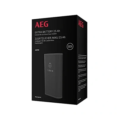 Abbildung von AEG AZE150 Ersatz Akku für 8000 Staubsauger (Reserve Akku, lange Laufzeit, schnelles Wechseln, 2,5 Ah Kapazität, starke Leistung, schwarz)