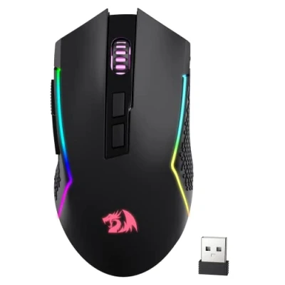 Abbildung von Redragon M693 Kabellose Bluetooth Gaming Maus, 8000 DPI kabelgebundene/kabellose Gamer Maus mit 3 Modus Verbindung, BT und 2,4 G Wireless, 7 Makrotasten, langlebige Stromversorgung RGB Beleuchtung