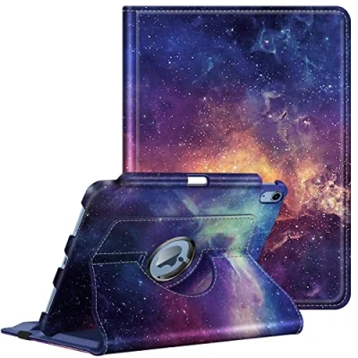 Abbildung von Fintie Hülle für iPad 10. Generation 2022 (10.9 Zoll) mit Pencil Halter Schutzhülle Cover 360 Grad drehbarem Ständer und Auto Schlaf/Wach Funktion, Die Galaxie