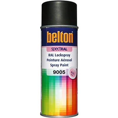 Abbildung von belton spectRAL Lackspray RAL 9005 tiefschwarz, matt, 400 ml Profi Qualität