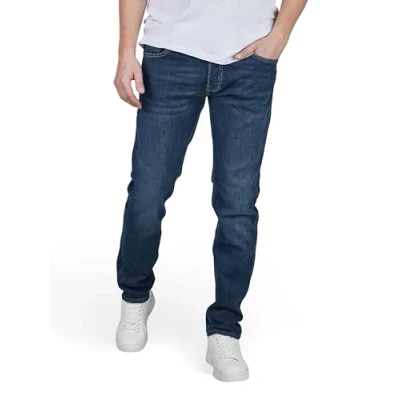 Abbildung von JACK &amp; JONES Jeans Herren Stretch Slim Fit JJIGLENN Jeanshose Hose Denim, Länge:30L, Farbe:Blue Denim (CB 142), Weite:32W