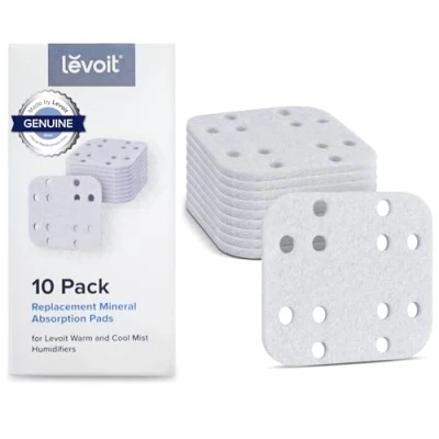Abbildung von Levoit LUH MAP WEU 10 Pack Entkalker Pads für Luftbefeuchter mit Warmem und Kaltem Nebel, OasisMist 450S 600HH &amp; LV 600S, weiß
