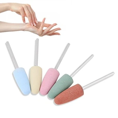 Abbildung von Maniküre Bohrer, nagelfräser aufsätze 5 Stück Nagelschleifer Bohrer Werkzeugmaschinen Nail Art Silikonpolierer Glättungsbohrer für