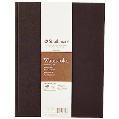 Abbildung von Strathmore 400 Watercolour Skizzenbuch P467 8 4, 48 Blatt, 21,6 x 27,9 cm, 300 g/m², Naturweiß