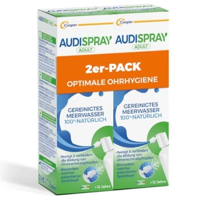 Abbildung von AUDISPRAY ADULT Regelmäßige Ohrenhygiene 100 Prozent natürliche Lösung aus gereinigtem Meerwasser Made in France Spray 50 ml x2