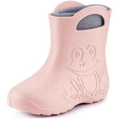 Abbildung von Ladeheid Eva Kinder Jungen Mädchen Gummistiefel Regenschuhe gefüttert LA CA 03 (Puderrosa, 28/29 EU)