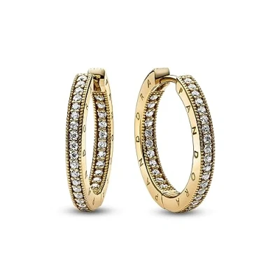 Abbildung von Pandora Signature Damen Ohrringe Gold 262738C01
