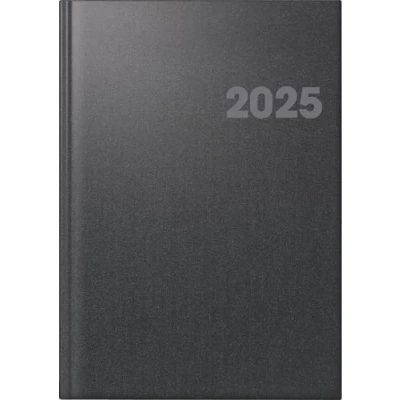 Abbildung von BRUNNEN Buchkalender Modell 763 (2025), 2 Seiten = 1 Woche, A4, 144 Seiten, Bucheinbandstoff Metallico, vulkanschwarz