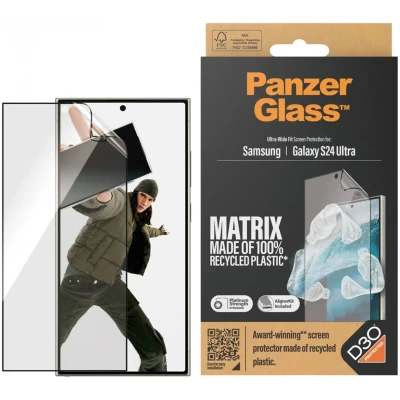 Abbildung von Samsung Galaxy S24 Ultra Schutzfolie PanzerGlass Matrix Recycled Wide Fit Anti Bacterial Screenprotector incl. applicator ﻿Ultra
