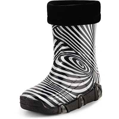 Abbildung von Ladeheid Kinder Mädchen Jungen Gummistiefel Gefüttert Swk2021 (Muster 48, 25/26 EU)