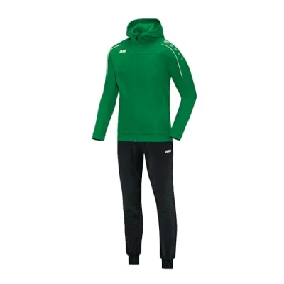 Abbildung von JAKO Trainingsanzug Kinder Polyester Classico mit Kapuze Sportgrün Gr. 164 Jogginganzug 2 teilig für Sport und Alltag, Jogginghose &amp; Trainingsjacke
