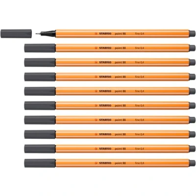 Abbildung von Fineliner STABILO point 88 10er Pack schwarzgrau