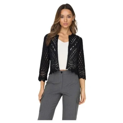 Abbildung von JDY SUN 3/4 Cropped Strickjacke, Damen, Größe: Large, Black