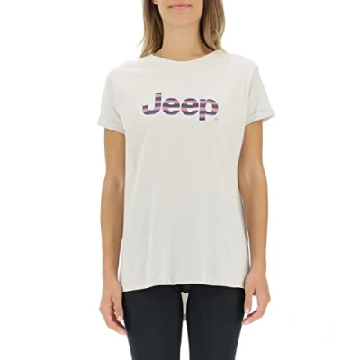 Abbildung von JEEP O102611 J863 J Woman T Shirt Oversize Striped Print Turn up Sleeve J22W Light Graystone M