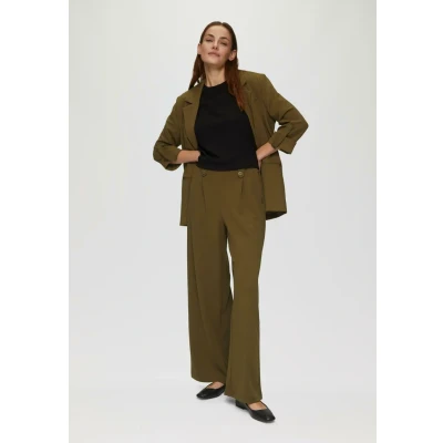 Abbildung von QS Relaxed WIDE Stoffhose, Damen, Größe: 36x30, Olivgrün