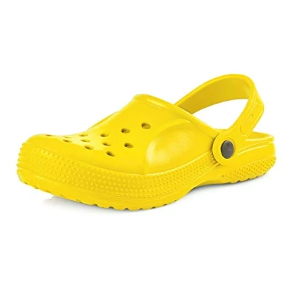 Abbildung von Ladeheid Clogs Kinder Schuhe für Mädchen und Jungen leichte Gartenclogs Gartenschuhe KL055 (Gelb, 27 EU)