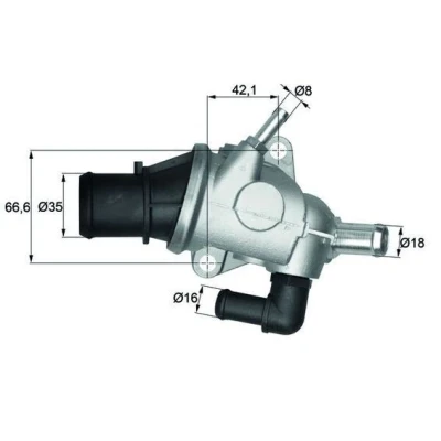 Abbildung von MAHLE ORIGINAL TI 125 88 Kühlwasserthermostat ohne Dichtung ALFA ROMEO: 147, 156 Sportwagon, Spider, FIAT: Stilo Multi Wagon, Punto II Hatchback