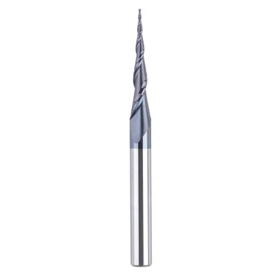 Abbildung von SpeTool Kugelkopffräser Konische Fräser CNC Schaftfräser 2 Flöten 0,25 mm Radius, 3,175 (1/8&quot;) Schaft TiAlN Beschichtung VHM Gravierfräser für Oberfräse 2D und 3D Gravur