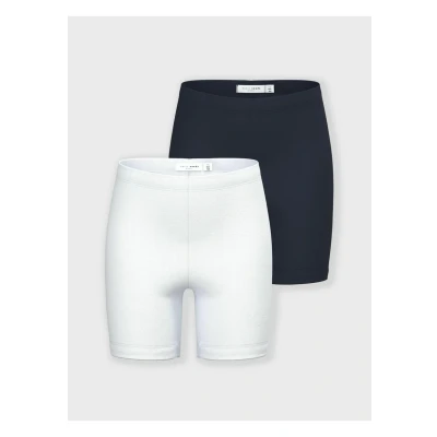 Abbildung von NAME IT Mädchen Nkfvivian 2p Solid Short Legging Noos, Dark Sapphire/Pack:pack With Bright White, 86 92