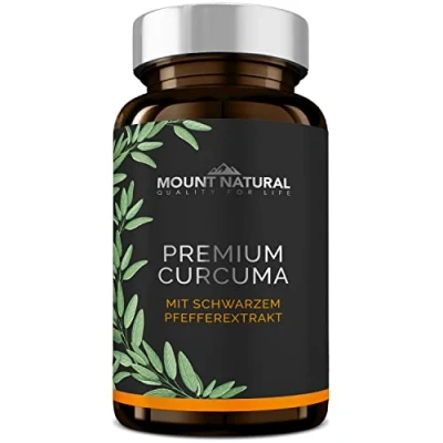 Abbildung von Curcuma Kapseln im Glas Hochdosiert, Vegan. Kurkuma Pulver + 95% ig Curcumin Extrakt (Entspricht Ca. 13.000mg/Tag) Piperin, Laborgeprüft &amp; Aus Deutschland