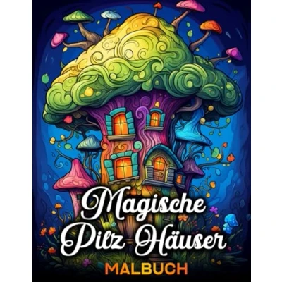 Abbildung von Magische Pilz Häuser Malbuch: 50 Kreative und Entspannende Mystische Feenhäuser Malvorlagen für Erwachsene Jugendliche