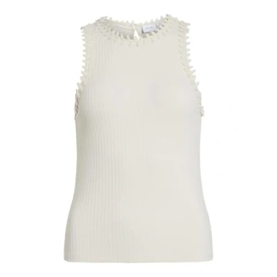 Abbildung von VILA Vibabia LEAF O NECK Top, Damen, Größe: Small, Birch