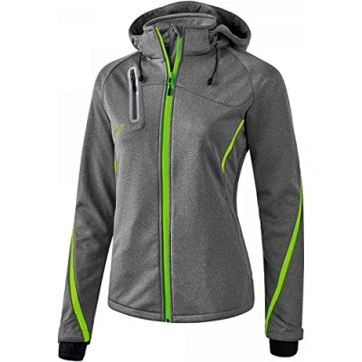 Abbildung von Erima Damen Softshelljacke Function, Grau Melange/Green Gecko, 40 EU
