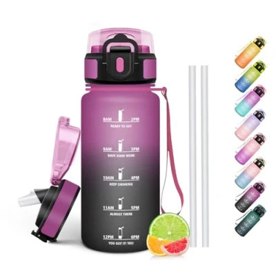 Abbildung von HoneyHolly Trinkflasche Kinder 500ML, BPA Frei, Kohlensäure Geeignet, Wasserflasche Auslaufsicher, Sportflasche mit Strohhalm, Sport für Kinder, Schule, Büro