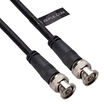 Abbildung von Koaxialkabel RG59 mit BNC Stecker Männlich zu 2m 75 Ohm Verlängerungskabel CCTV Video Kabel für SDI Koax Schwarz