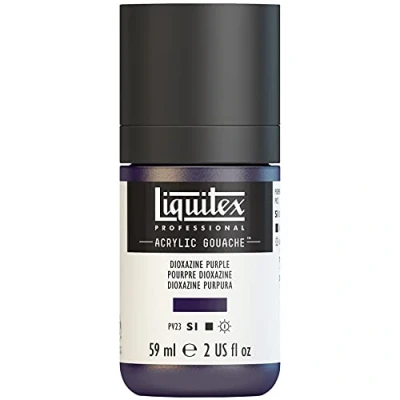 Abbildung von Liquitex 2059186 &#039;Liquitex Professional Acrylic Gouache, Acrylfarbe mit Gouache Eigenschaften, Lichtecht, wasserfest, 59ml Dosier Flasche Dioxazinpurpur
