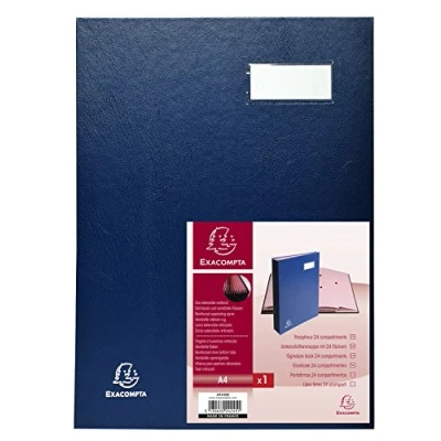 Abbildung von Exacompta 24245E Unterschriftsmappe 24x32 cm dehnbarer Faltenrücken 24 Fächer 1 Stück blau