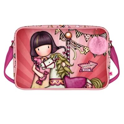 Abbildung von Santoro 1133GJ01 Gorjuss Reisetasche Fairground Karussell 35 x 26,5 10,5 cm, Rose