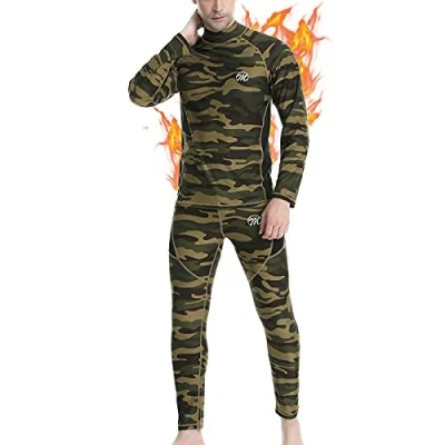 Abbildung von MEETWEE Herren Thermounterwäsche Funktionsunterwäsche Base Layer Set, Tarnung, XL EU
