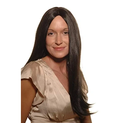 Abbildung von WIG ME UP SA 151 1 Perücke schwarz langes glattes Haar mit Mittelscheitel