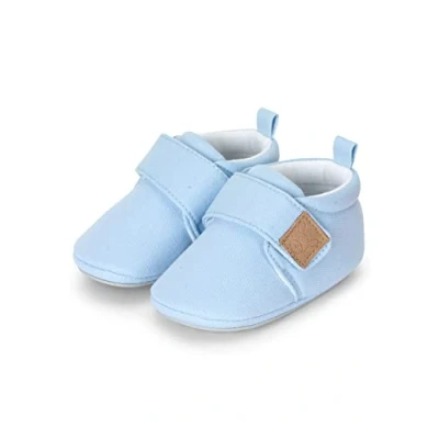 Abbildung von Sterntaler Baby Mädchen Krabbelschuhe Babykrabbelschuh uni mit rutschfester Sternensohle, Hellblau, 17/18 EU