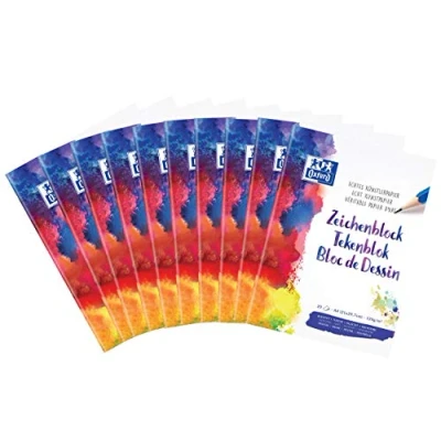 Abbildung von OXFORD Zeichenblock Schule, 10er Pack, DIN A4, blanko, 20 Blatt