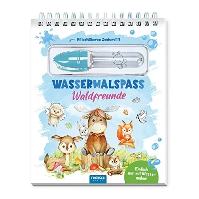 Abbildung von Trötsch Wassermalspaß mit Zauberstift Waldfreunde: Malblock nachfüllbarem Wassermalstift Malspaß Wasser Farben Ausmalblock Waldfreunde Ausmalen Malbuch
