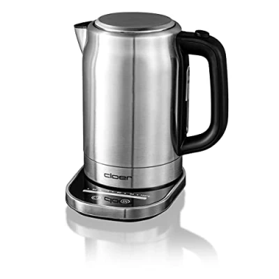 Abbildung von Cloer 4459 Touch Wasserkocher, Basisstation mit Glasoberfläche LED Anzeige, 1,7 Liter, Edelstahl