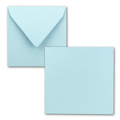 Abbildung von Quadratisches Einzelkarten Set 15 x cm mit Brief Umschlägen Hellblau 25 Stück für Grußkarten &amp; mehr FarbenFroh by GUSTAV NEUSER