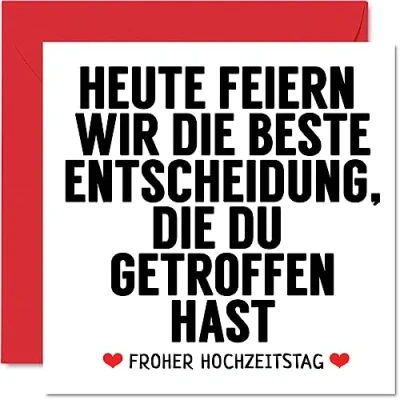 Abbildung von Romantisch Karte Hochzeitstag Jahrestag Beste Entscheidung Niedliche Lustig Hochzeits Jubiläum Karten für Freund Freundin Ehemann Ehefrau Frauen Männer Ihr Ihn, 145 mm Hochzeitskarte Grußkarte