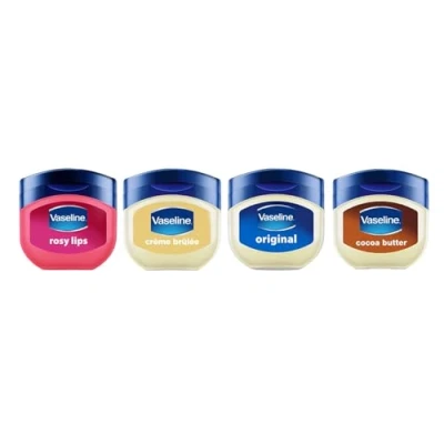 Abbildung von Vaseline Lip Therapy Feuchtigkeitsspendender Lippenbalsam 4er Set Rosy, Crème Brûlée, Original, Cocoa Butter (Lippenbalsam Set)